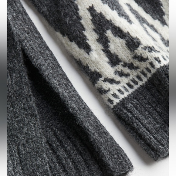 H&M Jacquard-knit polo-neck jumper - Dark grey/Patterned Oversized Size S - Picture 7 of 7